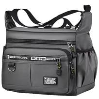 Men's Cross-body Bag with Multi-layered Pockets Adjustable Shoulder Strap Business Single-shoulder Bag One Size