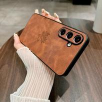 Retre Leather Case For Samsung Galaxy A56 A55 A54 A53 A52 A36 A35 A34 A26 A25 A24 A23 A16 A15 A14 A13 A12 4G 5G Maple Leaves Samsung A12 brown