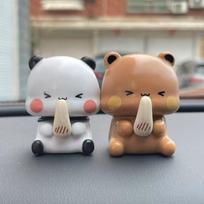 Cute Bubu Dudu Panda Bear Figure Toy Collectible Anime Accessories Kawaii Bear Doll Ornament Home Decor Birthday Christmas Gift brown