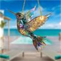 New Colorful Fairy Angel Art Flower Suncatcher Stained Window Hanging Heart Shape Acrylic Pendant For Home Garden Yard Ornament gray