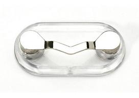 Cross-border V-shaped Magnetic Glasses Holder & ID Badge Brooch 43mm x 23mm x 12mm gray