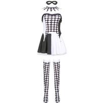 S-XL Drag Queen Vampire Clown Plaid Harlequin Halloween Demon Costume One Size
