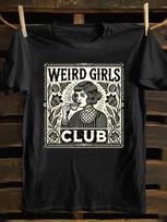 Weird Girls Club Vintage Punk Rock Graphic Unisex T-Shirt, Unisex's Casual Retro Style with Bold Typography & Skull Design XXL white