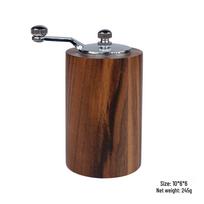 Hand-Cranked Solid Wood & Acrylic Pepper Grinder for Kitchen & Restaurant brown