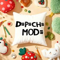Rock Band D-Depeche Mode Pillow Case Plush Fabric Soft Double-Sided Printed Sofa Warm Winter Home Gift Cushion Cover Peach skin 18*18(CM)-1Pcs