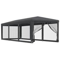 Party Tent with 8 Mesh Side Walls Anthracite 3 x 9 m HDPE