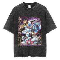 JoJos Bizarre Adventure Washed Tshirt  Summer New Oversized Graphic  Cotton Fashion Streetwear YK Comfortable Shirt S įvairiaspalvis