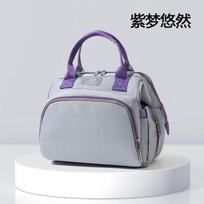 Multi-Use Insulated Mom Diaper Bag With Adjustable Carry Options Lightweight Large Capacity Stroller Compatible Gray-Purple gray