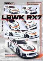 Inno 1:64 Lbwk Rx7 Fd3S Lb-Super Silhouette Black / White Diecast Model Car black
