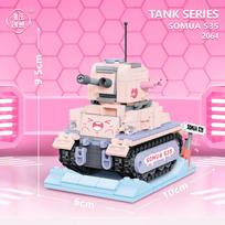 TOYLINX Sukamas tanko modelis Žaislas Mini tankas Vaikams Karinis žaislinis automobilis Kolekcionuojamas Kūrybiškos dovanos paaugliams „Pasidaryk pats“ linksmam projektui