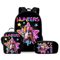 Huntrix Kpop Pattern Print Backpack, Huntress Girl Group, Middle School Student Bookbag, 17-Inch Large Capacity Travel Daypack, Water-Resistant