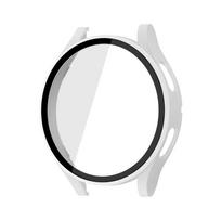 Grūdintas Stiklas+ PC Dangtelis, skirtas Samsung Galaxy Watch 9 8 7 4 5 6 44mm 40mm, Visas Dangtelis Apsauginis Bamperis Dėklas Laikrodžio Aksesuarai Watch 4 40mm sidabras