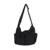 Classic Vintage Canvas Shoulder Bag Large Capacity Crossbody Tote Bag For Women gray