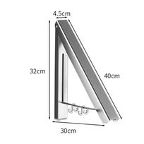 Portable Wall Clothing Hanger Outdoor Folding Drying Rack Telescopic Rack For Clothes Horse Clothesline Balcony Hook Rail Rods gray