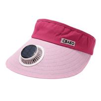 Polyester Solar Fan Hat USB Charging Visor Hat Cooling Wide Brim Sun Hat for 5V300MAH Beach rožinė