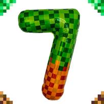 1/10Pcs Pixel Miner Number Foil Balloon Green 40 Inch Large Mylar Mining Brown Pixel Cubes Boxes Video Game Birthday Party Decor 40inch