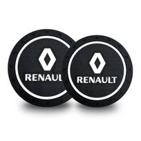 2 vnt. automobilio puodelio laikiklio neslystančios padėkliukai Premium automobilio padėkliukai Renault Koleos QM5 QM6 Scenic Megane Fluenec Latitude Clio gumos black