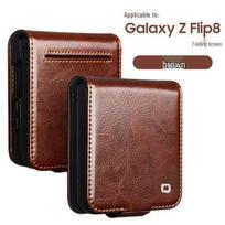 Qiali Samsung ZFlip8 odinis dėklas: Sulankstomas, Pilnas padengimas, Apsauga nuo kritimo, Magnetinis siurbimas gray