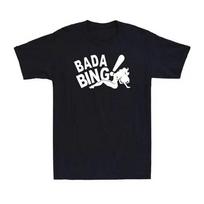 BADA BING Juokingi Džersio Mafijos Striperio Tony Senovinė Citata Vyriški Marškinėliai M gray