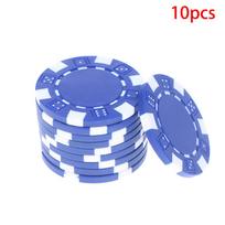 10 vnt. ABS plastiko pokerio žetonai Kazino Texas Hold'em Pokerio Metalinės Monetos 11,5g Žetonai Pokerio Žaidimo Žetonų Rinkinys Priedai tamsiai mėlyna spalva