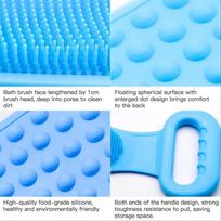 Silicone Body Back Scrubber Double Side Bathing Brush for Skin Deep Cleaning Massage Dead Skin Removal Exfoliating Belt for Shower Body Brush for