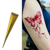 Temporary Body Henna Paint Tattoo Cones Indian Henna Cones Body Art Herbal Henna Temporary Tattoo tamsiai raudona spalva