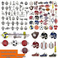 Cross Creative Sports Ball Keychain Pendant: PVC Simulated Volleyball, Football, Rugby, Basketball, Tennis Bag Charm Ornament. gray