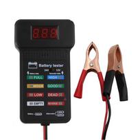 Tikslus akumuliatoriaus testeris 12/24V transporto priemonėms Lengvai naudojamas automobilio akumuliatoriaus diagnostikos įrankis su įtampos ir talpos ekranu black