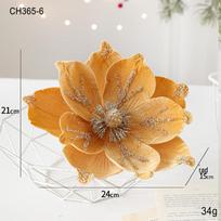 24CM plaušu dengtos magnolijos Kalėdinės gėlės: Elegantiškos aukščiausios klasės audinio dekoracijos beige