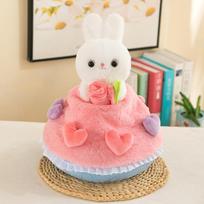 Flower Princess Rabbit Transformation Bouquet Princess Dress Rabbit Bouquet Plush Toy Cute Flower Hold Rabbit 0.3kg/35cm pink