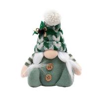 Kalėdinis nykštuko lėlės papuošimas rankų darbo pliušinis žalias švediškas Tomte figūrėlė šventinis elfas nykštukas ornamentai namų pakopiniam padėklui stalo dekoras Women gray