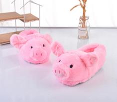 Pink Holy Pig Slippers Indoor Couple Shoes Women Fluffy Flip Flops Fur Slides Kawaii Home Shoes Woman Cute Plush Piggy Slippers One Size pink