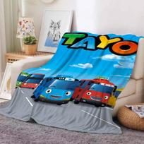Tayo Mažasis Autobusiukas Vaikams Vilnonis pledas Šiltas Ir Minkštas Tinka Miegamajam Svetainei Sofa-lova Biurui Kelionėms Stovyklavimui 30x40in blue