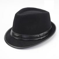 Retro britiško stiliaus viršutinė Fedoras kepurė vyrams Vyriška šilta žiemos pavasario plokščia veltinio džiazo kepurė Klasikinė džentelmeno berniukų kepuraitė black