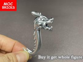 MOC Bricks Chinese Culture Dragon Dancing Loong Happy New Year Spring Festival Gift Figure Toys Model City Building Blocks gray