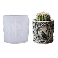 Flexible Silicone Crow Planter Mold Jewelry Making Tool Silicone Texture for Easy Demolding and Multipurpose Use 1 gray