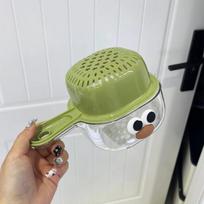 Double-layer Dopamine Basket, Cute Cartoon Household Vegetable Washing Basket One Size žalia