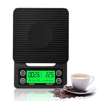 Rechargeable Hand Drip Coffee Scale with Timer and Bean Weighing for Kitchen and Baking black