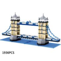 World Famous Architecture Micro Diamond Block Tower Bridge London England Small Construction Brick United Kingdom Nanobrick Plaything