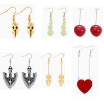 Anime JoJo Bizarre Adventure Drop Earrings Cosplay Props KakyNoria Cherry Earrings Ear Clip Men Girl Jewelry Gift beige