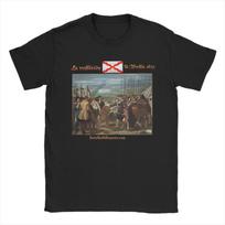 Burgundy Cross  Spanish Empire  T-Shirt for Men Women  Creative 100% Cotton Tee Shirt Crew Neck T Shirts New Arrival Clothes S