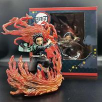 Demon Slayer Kimetsu No Yaiba Breathing of Fire Tanjiro Anime Merchandise PVC Desktop Ornament Action Figure Model Toy Gift