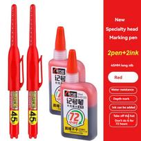 1-40Pcs 45mm Waterproof Long Head Nib Deep Hole Markers Pen Tile Carpenter Pen Multi-purpose for Woodworking Black/Blue/Red Ink