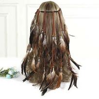 Vibrant Orange Plumage Boho Feather Headpiece Feather Hair Accessories  Bohemian Theme Wedding black