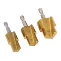 3PCS PPR Pipe Reamer Bits High Carbon Steel PVC Pipe Fitting Expander Step Drill Bit Kit Hex Shank 19mm 24mm 31mm