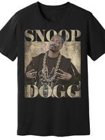 2026 Men's Snoop Dogg Retro 90s Hip Hop Pattern T-Shirt Black Short Sleeve Loose Casual Shirt XS gray