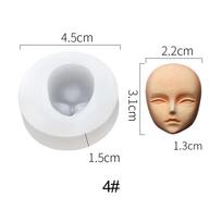 Q Versijos Polimerinio molio galva Sculpey lėlės modifikavimo priedai Kūdikio veido silikoninės formos 3D veido forma 4#