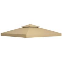 3(m) Gazebo Top Cover Double Tier Canopy Replacement Pavilion Roof Deep Beige 300 x 300 x 1 cm smėlis