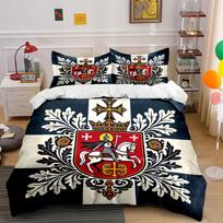 Knight Emblem with Cross Design Bedding Duvet Cover Set Duvet Cover Pillowcases  (1*Duvet Cover 2*Pillowcases, without duvet insert) 135x200cm