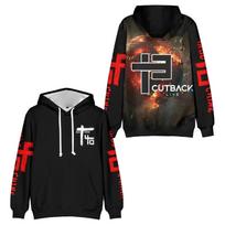 Indochine Cutback Live Tour Graphic Hoodie, Men Rock Band Pullover Hooded Sweatshirt Long Sleeve Kangaroo Pocket Fan Merch Top XS black